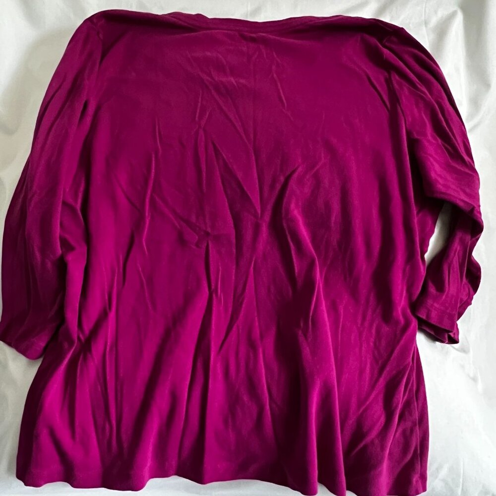 St. Johns Bay Essential Tee XXL Long-Sleeve Pink 100% Cotton Comfortable Relaxed - Picture 3 of 3